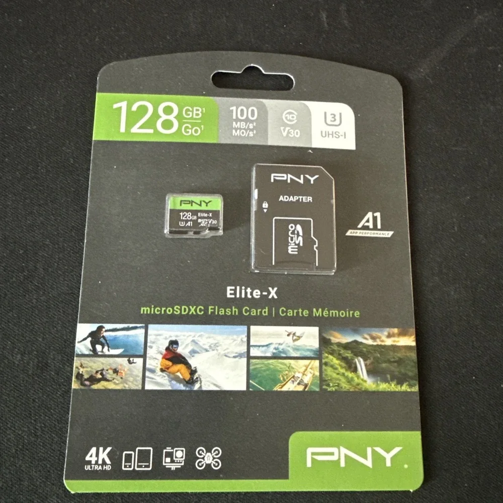 PNY Elite-X 128GB MicroSDXC Memory Card 100MB/s U3 V30 A1 4K Video Android New